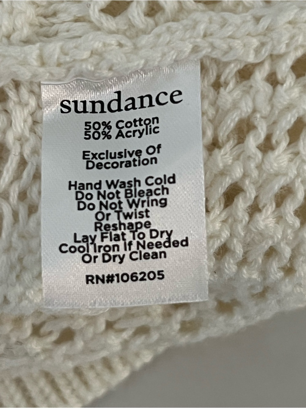 Sundance Travelers Cardigan Cream Open Knit Cotton Blend Sweater M - Picture 9 of 12